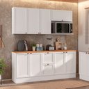 Ver imagem 1 de Cozinha Modulada Compacta Americana 4 Peças com Nicho Micro-Ondas Unna Branco