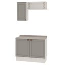 Ver imagem 2 de Conjunto de Banheiro Modulado 100% MDF Americano 3 Peças Iluminata Cinza/Branco/Fendi