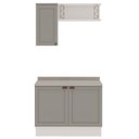 Ver imagem 5 de Conjunto de Banheiro Modulado 100% MDF Americano 3 Peças Iluminata Cinza/Branco/Fendi