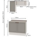 Ver imagem 3 de Conjunto de Banheiro Modulado 100% MDF Americano 3 Peças Iluminata Cinza/Branco/Fendi
