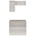 Ver imagem 4 de Conjunto de Banheiro Modulado 100% MDF Americano 3 Peças Iluminata Cinza/Branco/Fendi