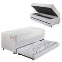 Ver imagem 1 de Bicama Box Baú Courino Linho 88x188 com Colchão Ecoline D33 Ecoflex