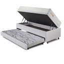 Ver imagem 4 de Bicama Box Baú Courino Linho 88x188 com Colchão Ecoline D33 Ecoflex