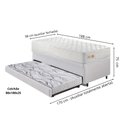 Ver imagem 2 de Bicama Box Baú Courino Linho 88x188 com Colchão Ecoline D33 Ecoflex