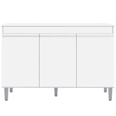 Balcão Gabinete de Pia sem Tampo 120cm 3 Portas Manu - AJL Móveis - Branco