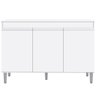 Balcão Gabinete de Pia sem Tampo 120cm 3 Portas Manu - AJL Móveis - Branco - 1