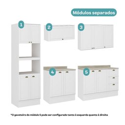 Armário de Cozinha Completa com Balcão Milla Bloom Carraro - 4