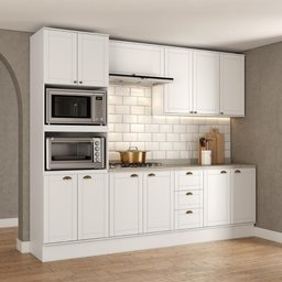 Armário de Cozinha Completa com Balcão Milla Bloom Carraro - 1