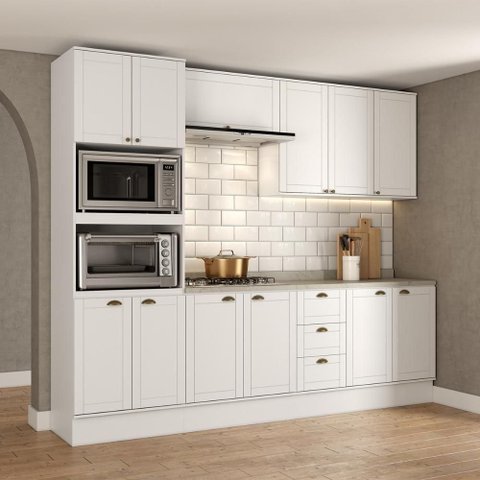 Armário de Cozinha Completa com Balcão Milla Bloom Carraro