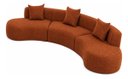 Ver imagem 4 de Sofá Modular Curvo 360cm Orgânico Virginia Bouclé Terracota
