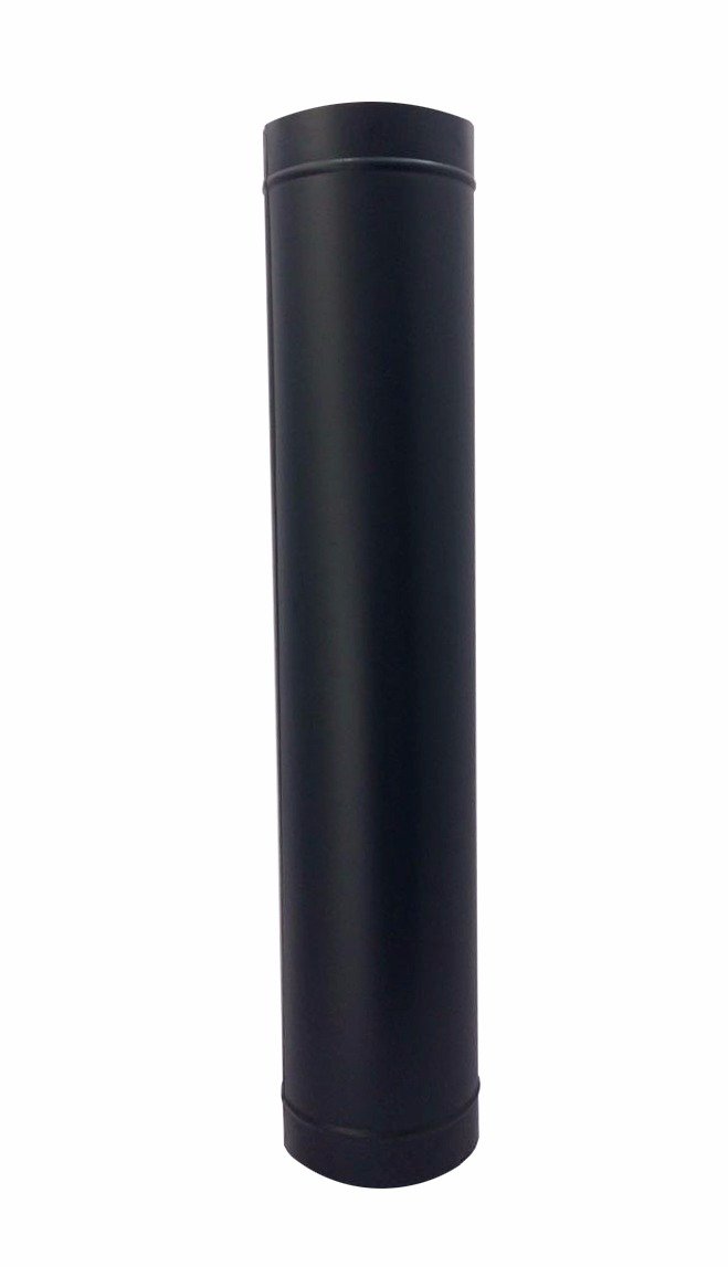 Duto preto para chaminé de 250 mm de diâmetro com 1,20 m de altura Galvocalhas