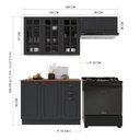 Ver imagem 4 de Armário de Cozinha Modulada Compacta Fidelitá Nara 100% MDF 3 Peças 200cm 8 Portas 2 Gavetas com