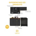 Ver imagem 5 de Armário de Cozinha Modulada Compacta Fidelitá Nara 100% MDF 3 Peças 200cm 8 Portas 2 Gavetas com