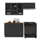 Ver imagem 2 de Armário de Cozinha Modulada Compacta Fidelitá Nara 100% MDF 3 Peças 200cm 8 Portas 2 Gavetas com