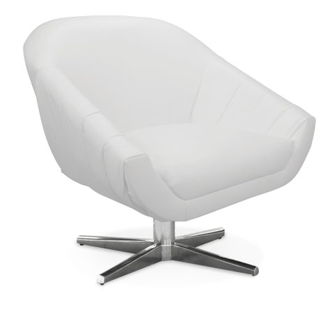 Poltrona Giratória Giovana Corino Branco Base Cromada - D’Rossi
