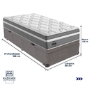 Ver imagem 3 de Cama Box Baú Cinza e Colchão Berlim Molas Ensacadas Solteiro Probel