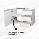 Ver imagem 2 de Balcão Móvel Gabinete Mdf para Banheiro com Tampo 70cm Direito