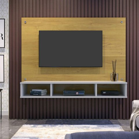 Painel para TV até 46 Polegadas Atena Valdemoveis Cinamomo/Off White
