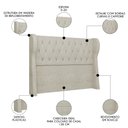 Ver imagem 3 de Cabeceira Casal Cama Box 140cm Malva I02 Bouclê Bege - Mpozenato