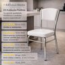 Cadeira Cozinha Reforço Cromada Assento Grosso Confortável Encosto Estofado Cor Branco Kit 4 Peças - 3