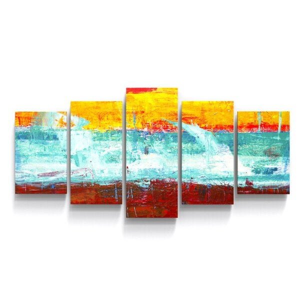 Quadros Decorativos Aquarela Mar Abstrato Sala Hall - 3