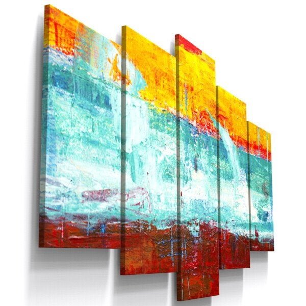 Quadros Decorativos Aquarela Mar Abstrato Sala Hall - 1