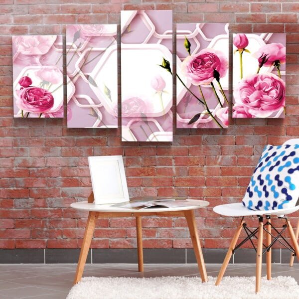 Quadros Decorativos Feminino Flores Rosas Quarto - 2