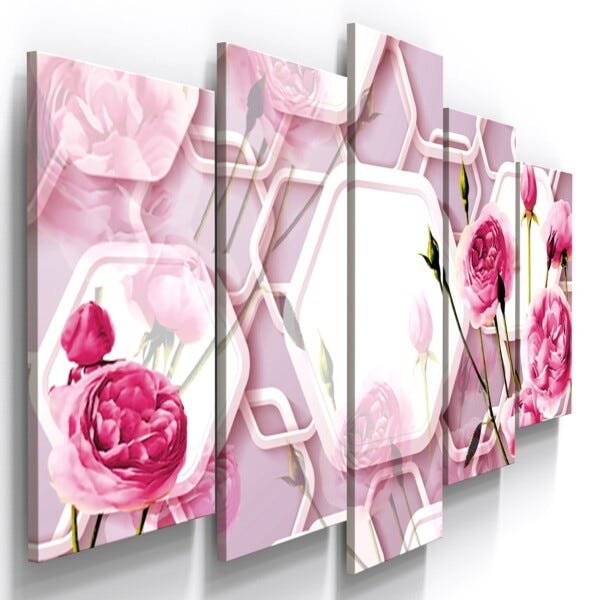 Quadros Decorativos Feminino Flores Rosas Quarto - 1