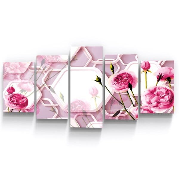 Quadros Decorativos Feminino Flores Rosas Quarto - 3