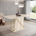 Ver imagem 1 de Mesa de Jantar Andy 160 C/ Vidro Off White - Henn