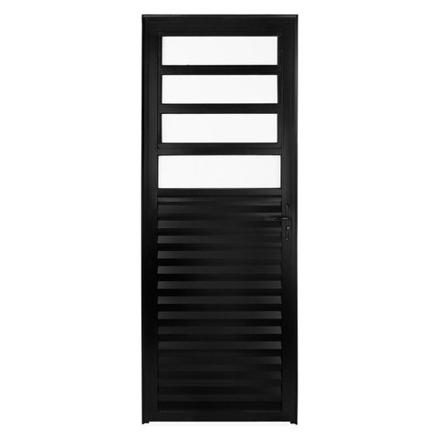 Porta de Alumínio Preto de Cozinha Basculante CMC Modular - Lado Esquerdo - 2.10 (A) x 0.90 (L)