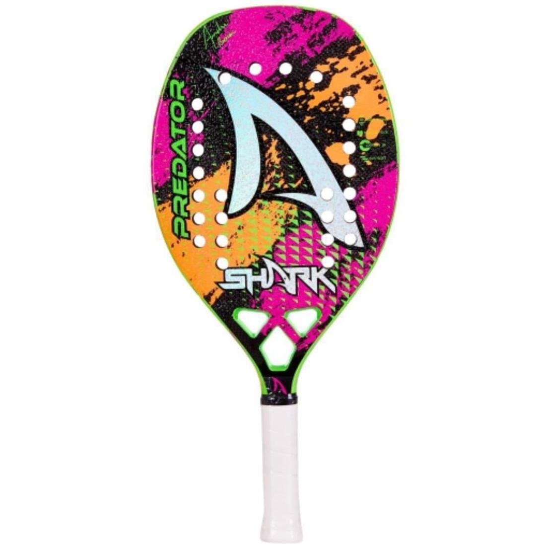 Raquete de Beach Tennis Shark Predator André Baran - Laranja/Rosa - 4