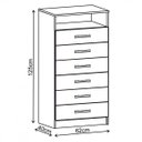 Ver imagem 3 de Cômoda Rack para Quarto Infantil 6 Gavetas 1 Nicho Maxi Azul/Branco
