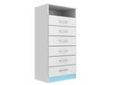 Ver imagem 1 de Cômoda Rack para Quarto Infantil 6 Gavetas 1 Nicho Maxi Azul/Branco