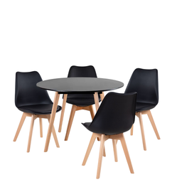 Conjunto Mesa Leda Cozinha Jantar Sala 90cm Redonda com Cadeiras Leda Estofadas 04 Unidades - 6