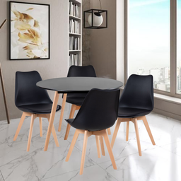 Conjunto Mesa Leda Cozinha Jantar Sala 90cm Redonda com Cadeiras Leda Estofadas 04 Unidades - 11
