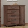 Cômoda Madeira Maciça Quarto 5 Gavetas Gaveteiro Porta Roupa:cafe - 1