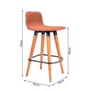 Ver imagem 5 de Banqueta Baixa Linea Aço Preto para Cozinha Balcao Ilha Gourmet Design Moderno - Terracota Assento