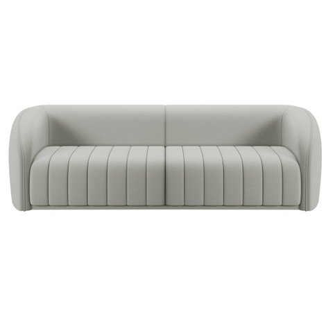 Sofá Decorativo Sala de Estar 292cm Adam 4 Lugares Veludo Cinza Claro G45 - Gran Belo Sofá Adam