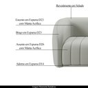 Ver imagem 4 de Sofá Decorativo Sala de Estar 292cm Adam 4 Lugares Veludo Cinza Claro G45 - Gran Belo Sofá Adam