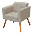 Ver imagem 3 de Conjunto Sofá Retrô 2 Lugares e 1 Poltrona Elisa Suede Bege - D'Rossi