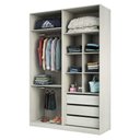 Ver imagem 1 de Guarda Roupa 159,2cm 3 Gavetas Maleiro E Nichos Legno Crema
