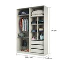 Ver imagem 2 de Guarda Roupa 159,2cm 3 Gavetas Maleiro E Nichos Legno Crema