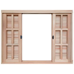 Janela de Madeira Veneziana de Correr Reto Eucalipto Bat de 14 Cm Linha Pop-1.20(l)x1.00(a) - 2
