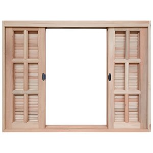 Janela de Madeira Veneziana de Correr Reto Eucalipto Bat de 14 Cm Linha Pop-1.20(l)x1.00(a)