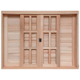 Janela de Madeira Veneziana de Correr Reto Eucalipto Bat de 14 Cm Linha Pop-1.20(l)x1.00(a) - 5