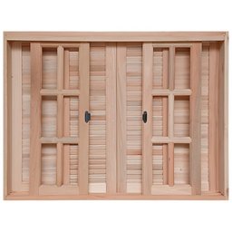 Janela de Madeira Veneziana de Correr Reto Eucalipto Bat de 14 Cm Linha Pop-1.20(l)x1.00(a) - 4