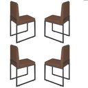 Ver imagem 1 de Conjunto Quatro Cadeiras Sala Jantar Barcelona Base Preta:marrom