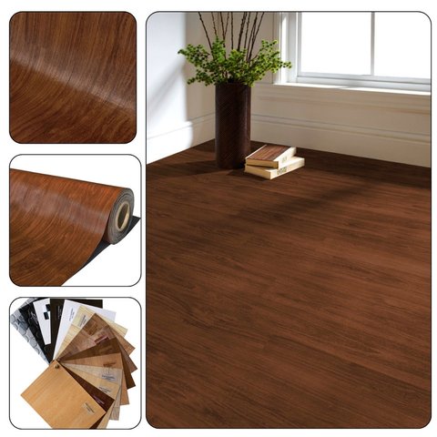 Piso Vinil 0,7mm Pvc em Manta Imita o Madeirado Rolo 1x10mt Cor:215907