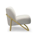 Ver imagem 5 de Poltrona Sala Decorativa Industrial Dourado Martina Bouclê Cinza K01 - D’Rossi